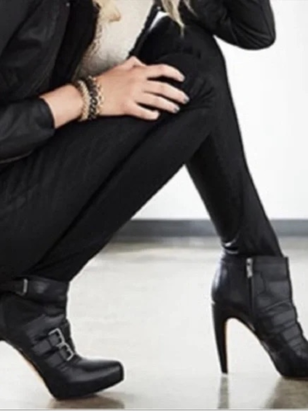 Sam Edelman Kenley Black Ankle Booties with Buckle Accent